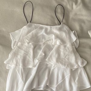 Cute white ruffled top